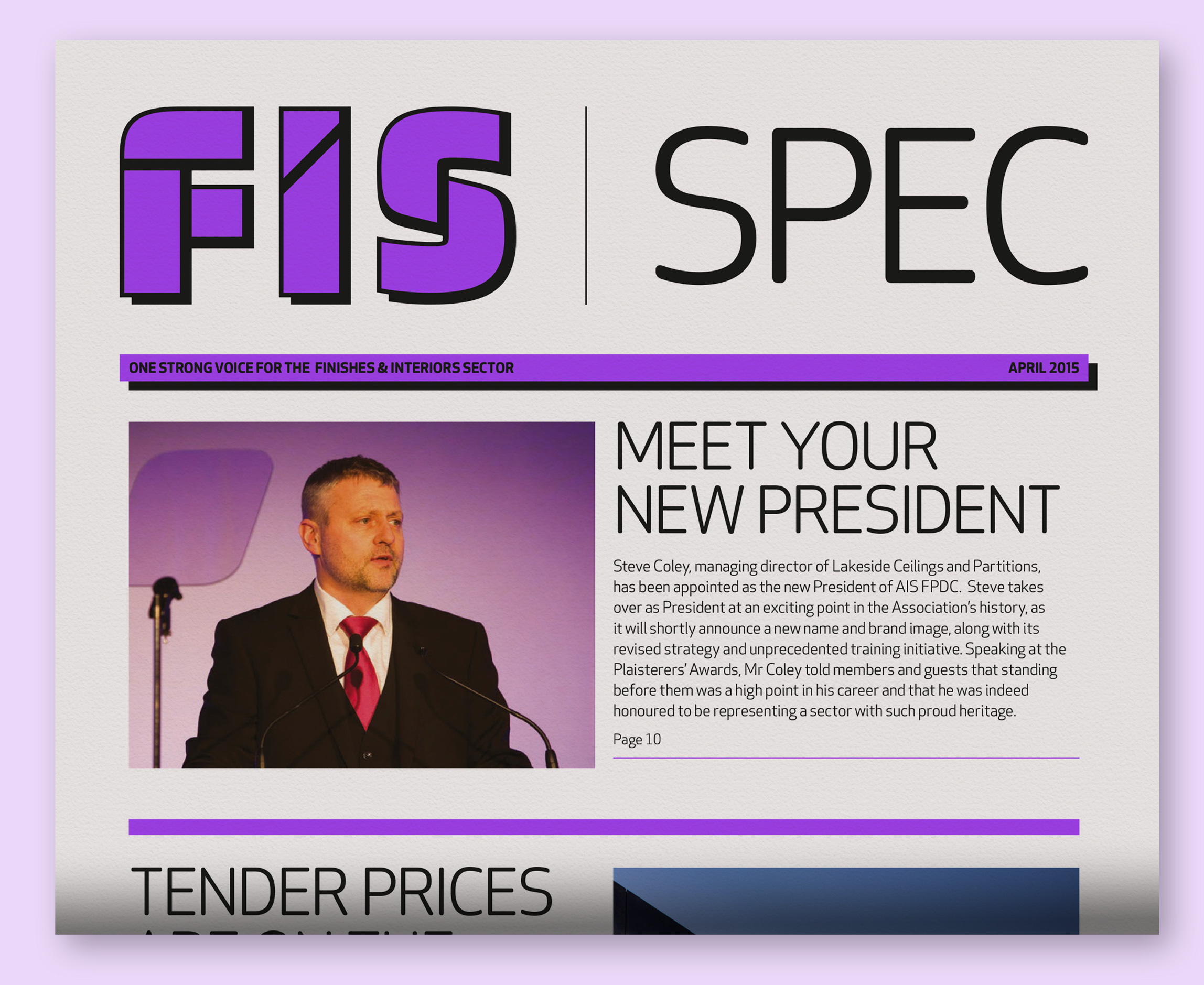 FIS finishes and interiors sector rebrand magazine FIS Spec