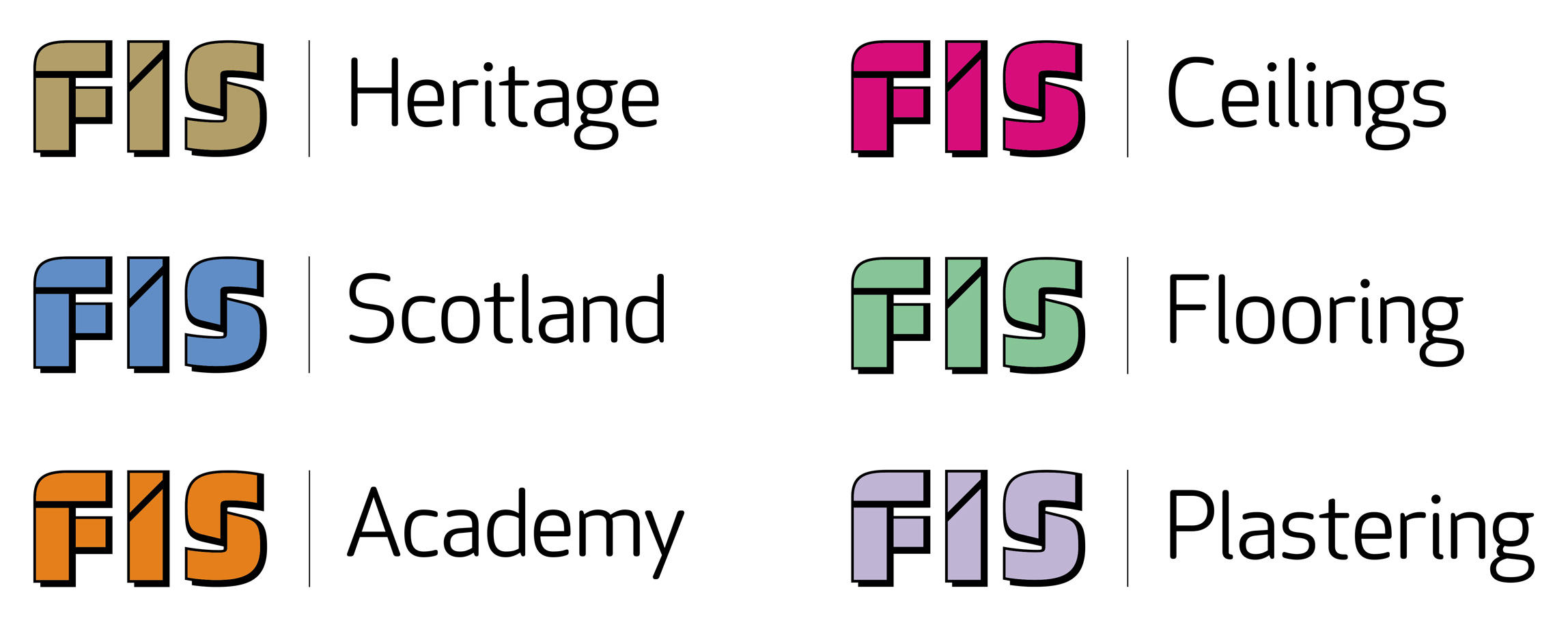 FIS finishes and interiors sector rebrand brand architecture