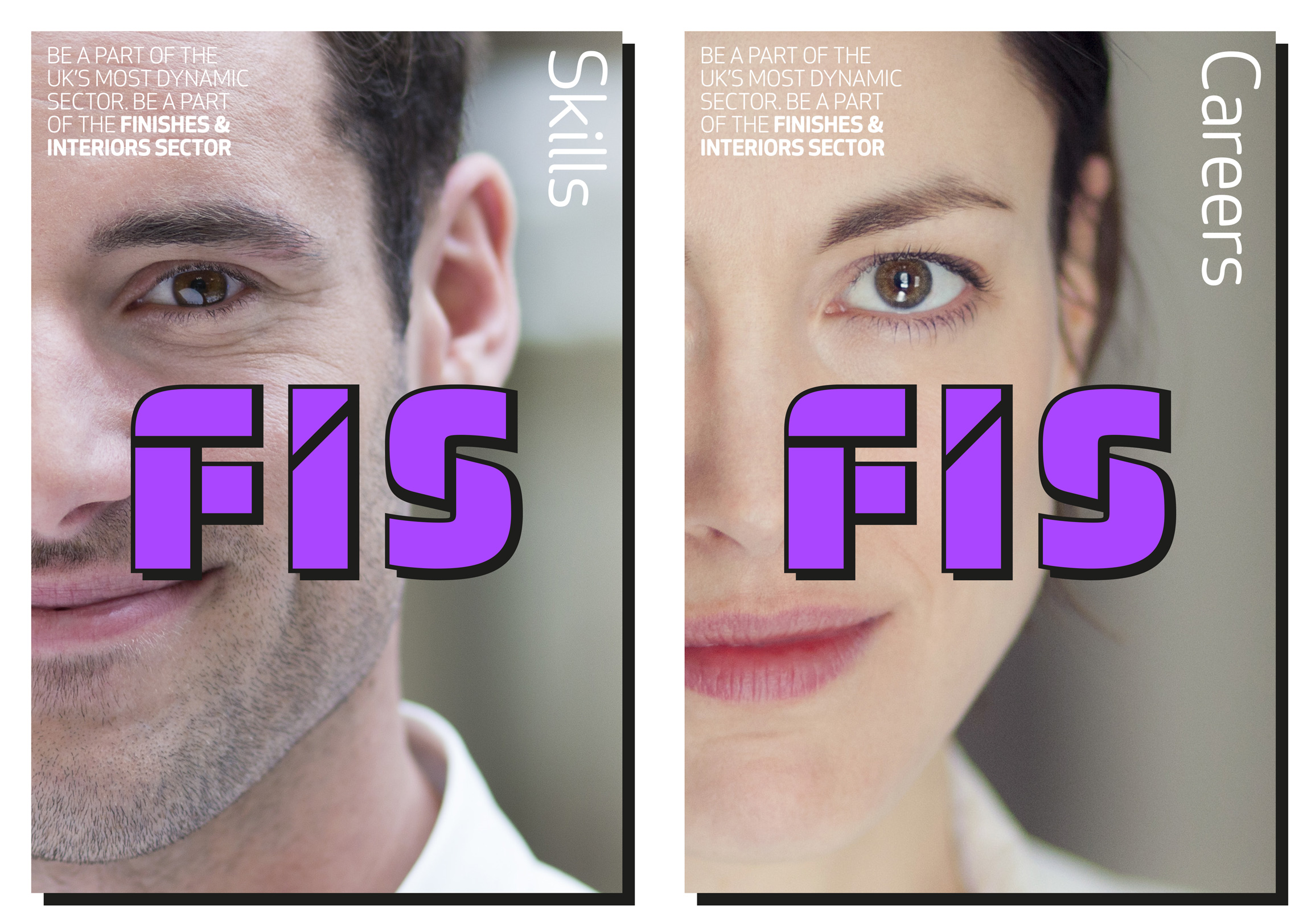 FIS finishes and interiors sector rebrand posters