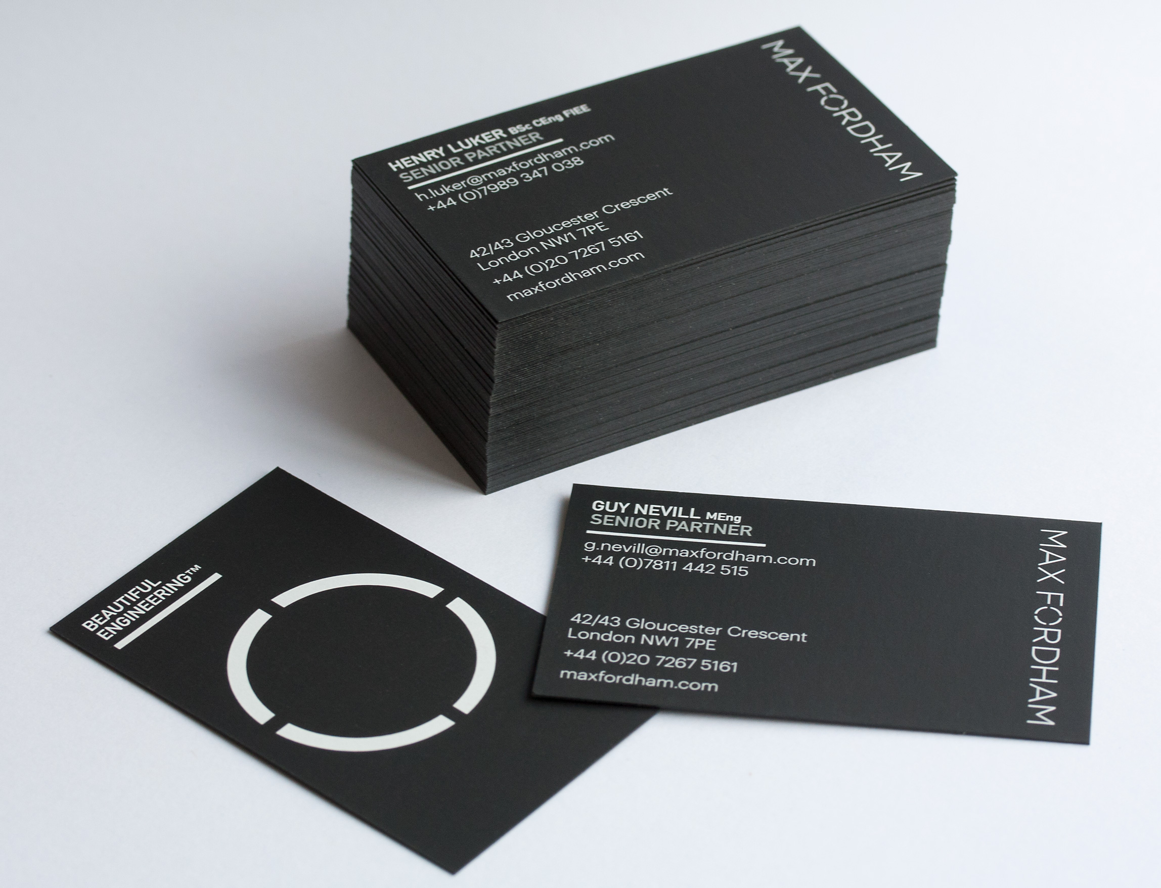 Max Fordham rebrand beautiful engineering marketing business cards