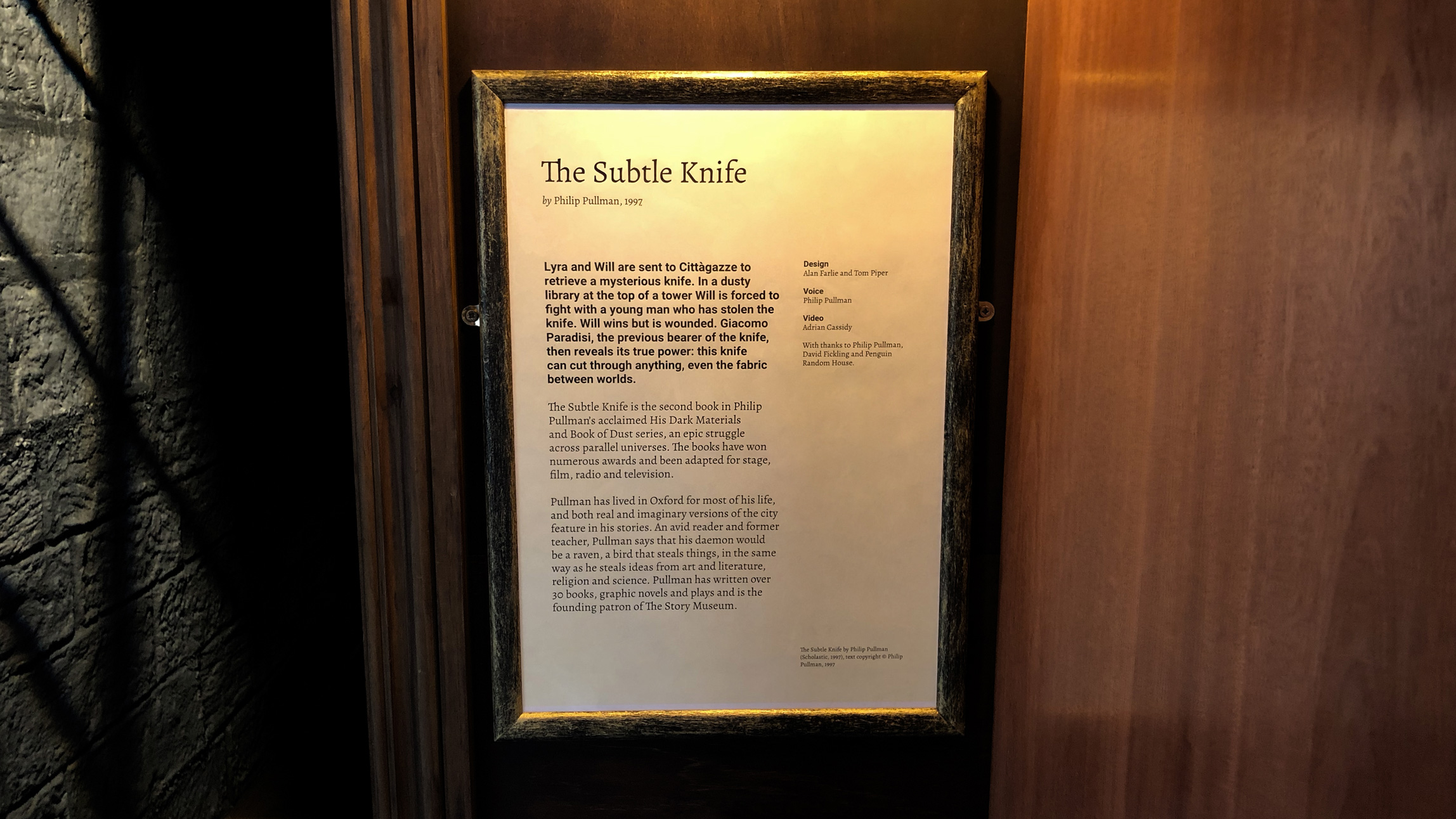 The Story Museum Oxford The Subtle Knife Philip Pullman