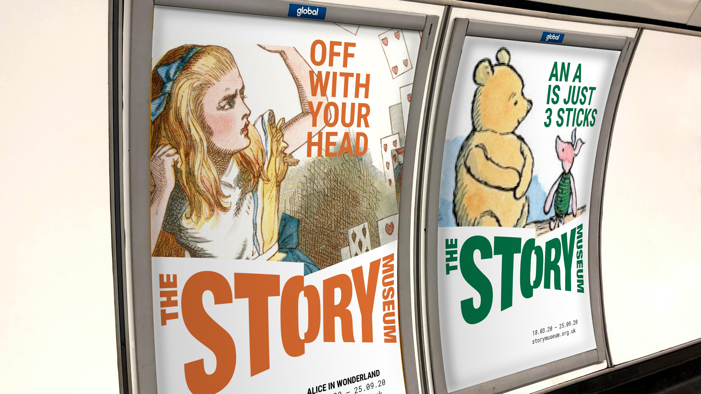 The Story Museum Oxford Posters Alice in Wonderland Winnie the Pooh