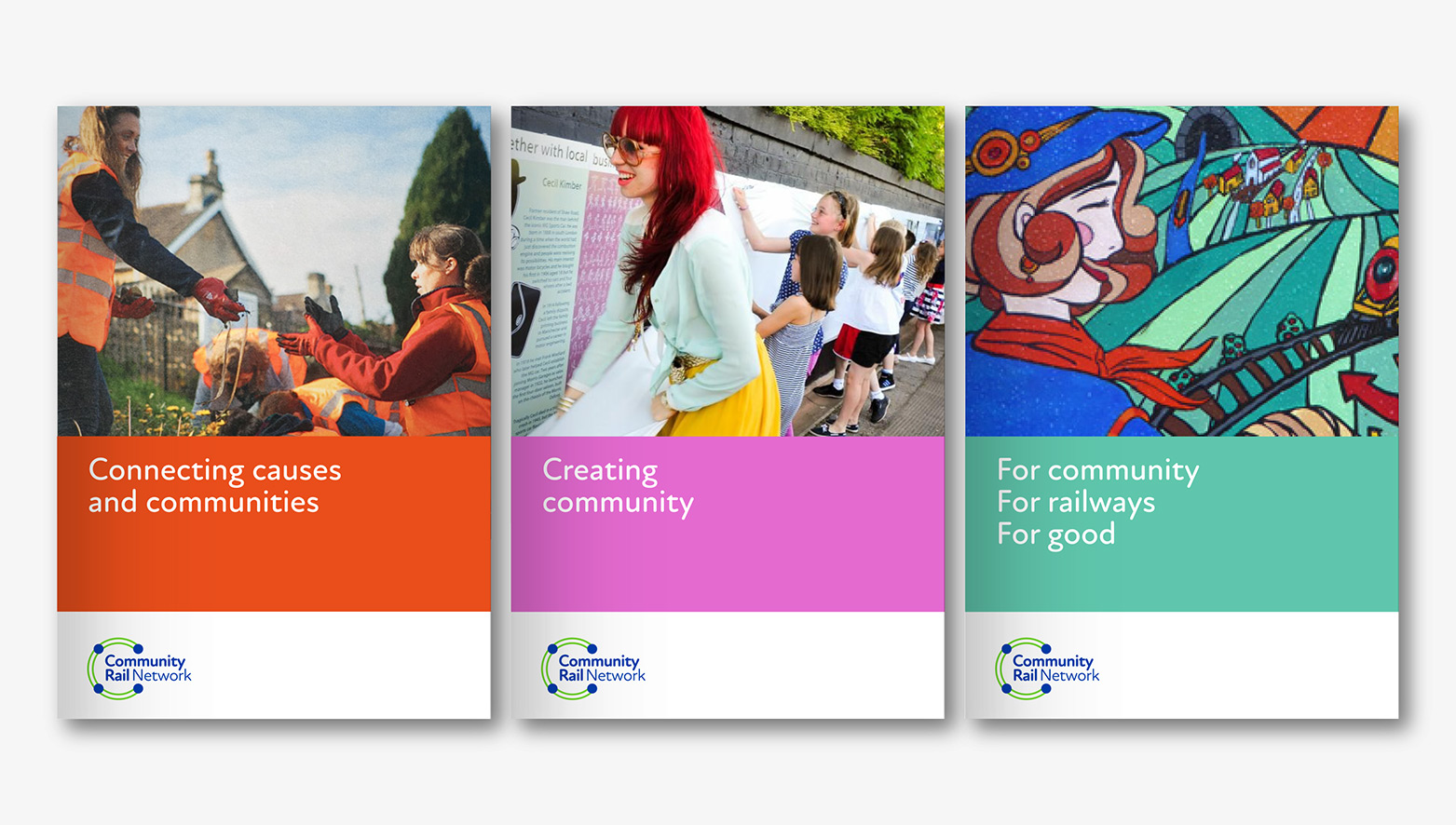 community rail network rebrand brochures