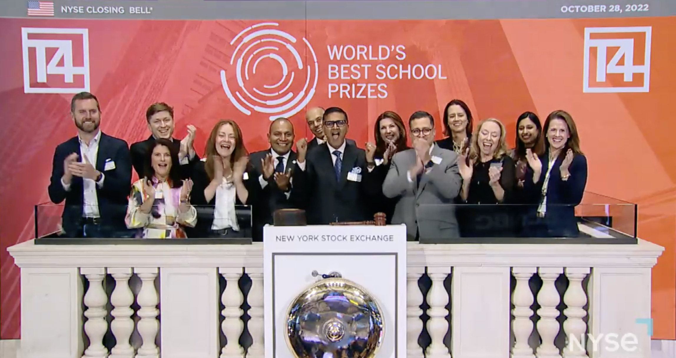 World's Best School Prizes NYSE New York Stock Exchange closing bell