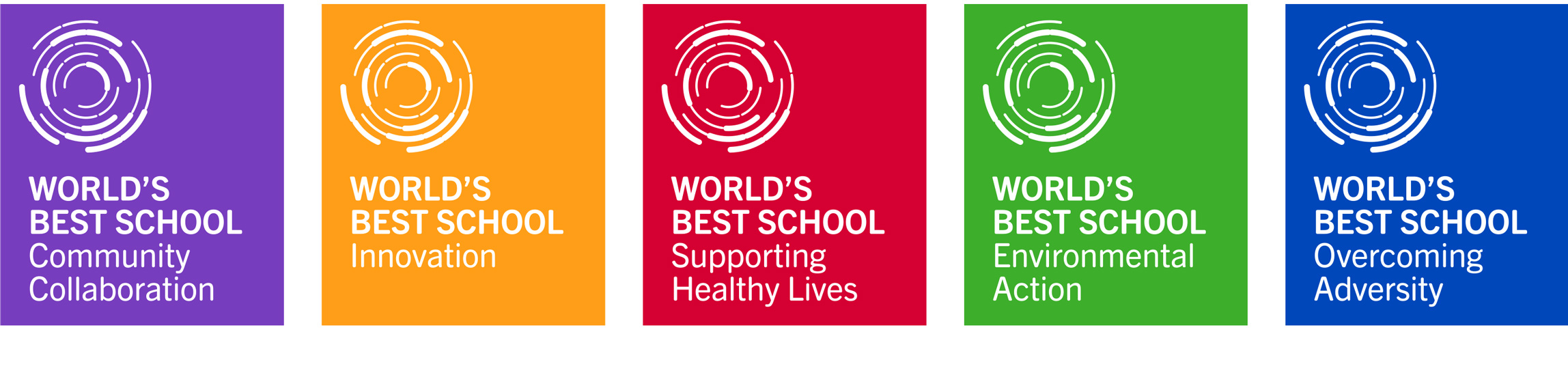 World's Best School Prizes five prizes logos