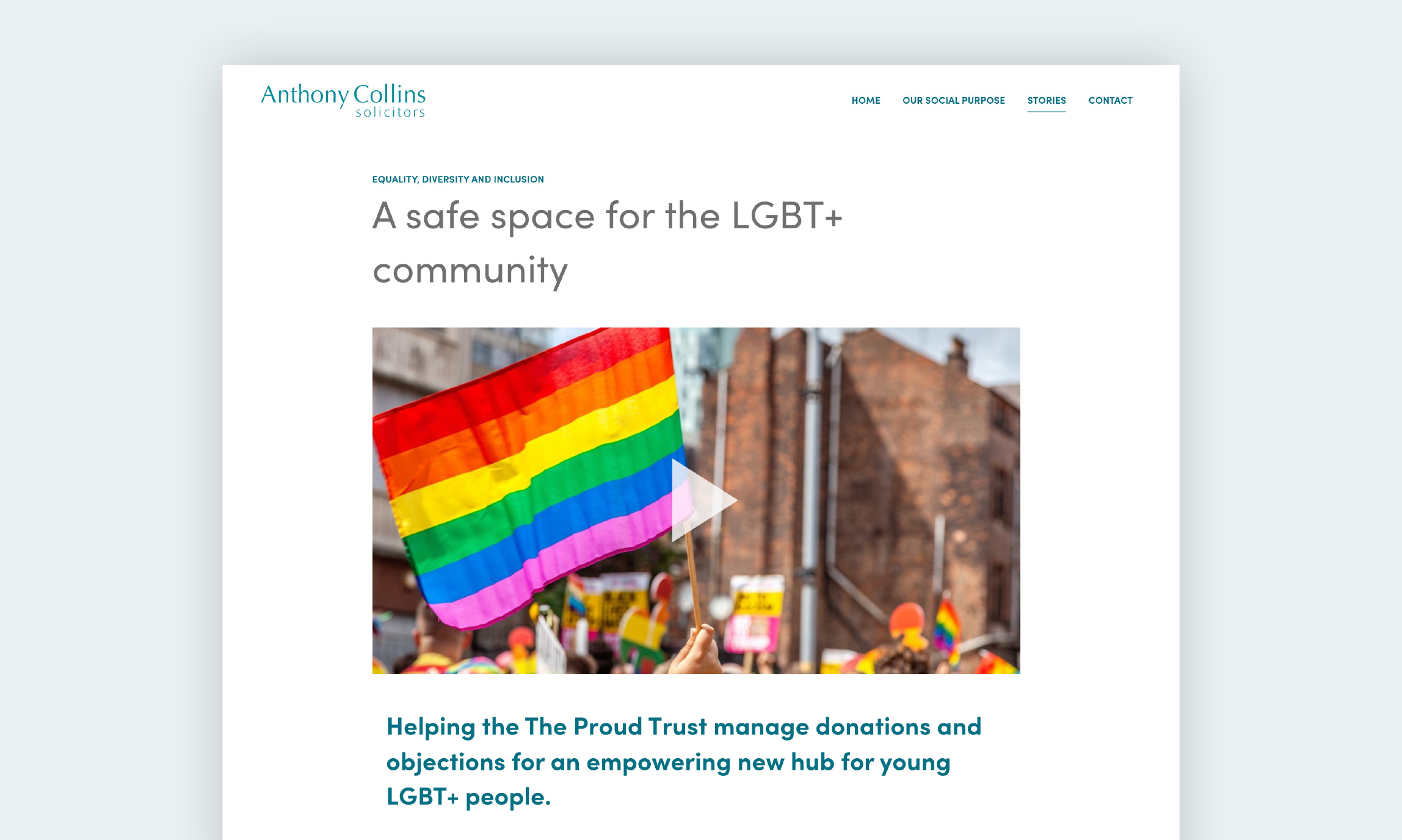 Anthony Collins Solicitors Social Impact Report social purpose desktop LGBT+