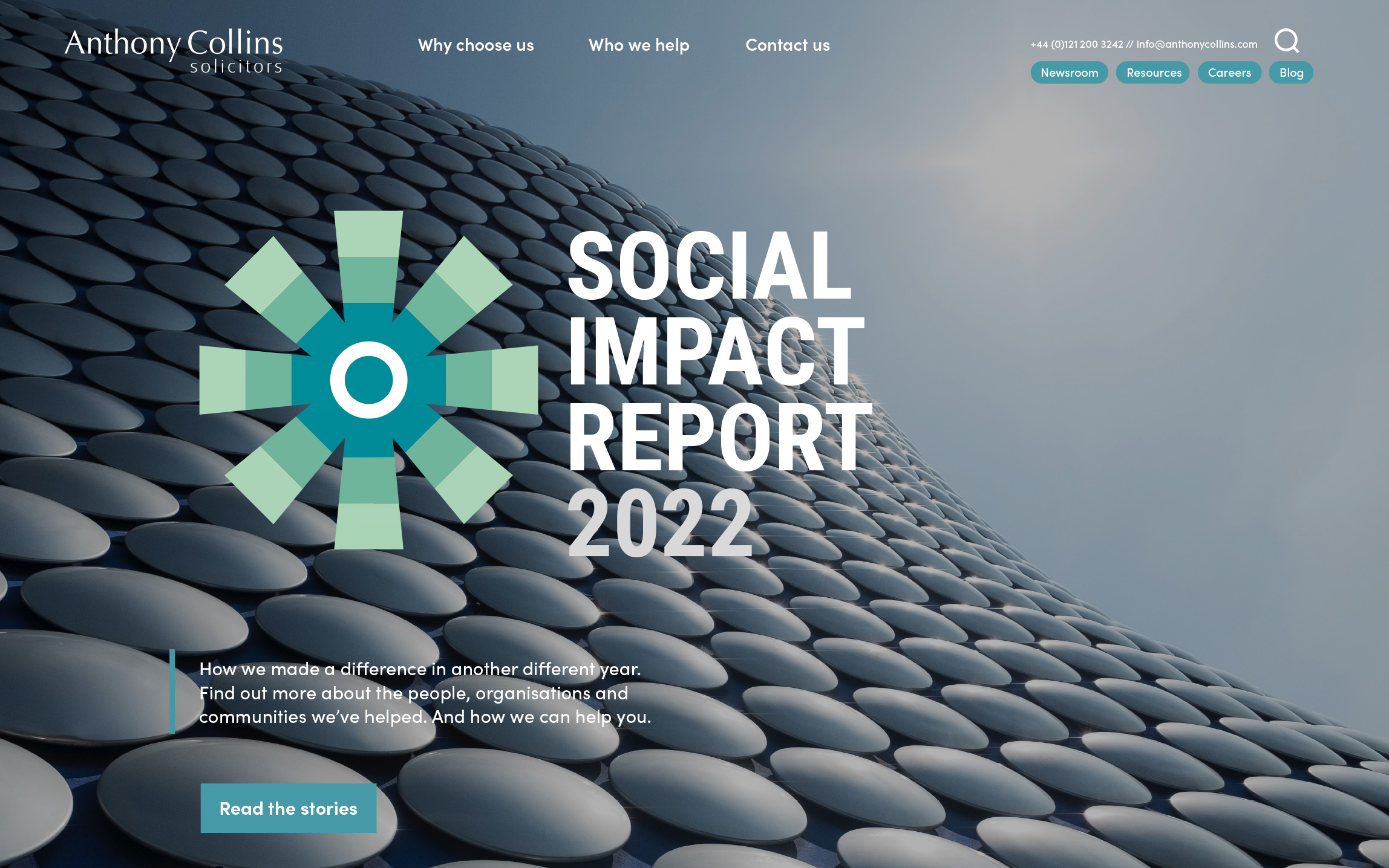 Anthony Collins Solicitors Social Impact Report social purpose desktop homepage