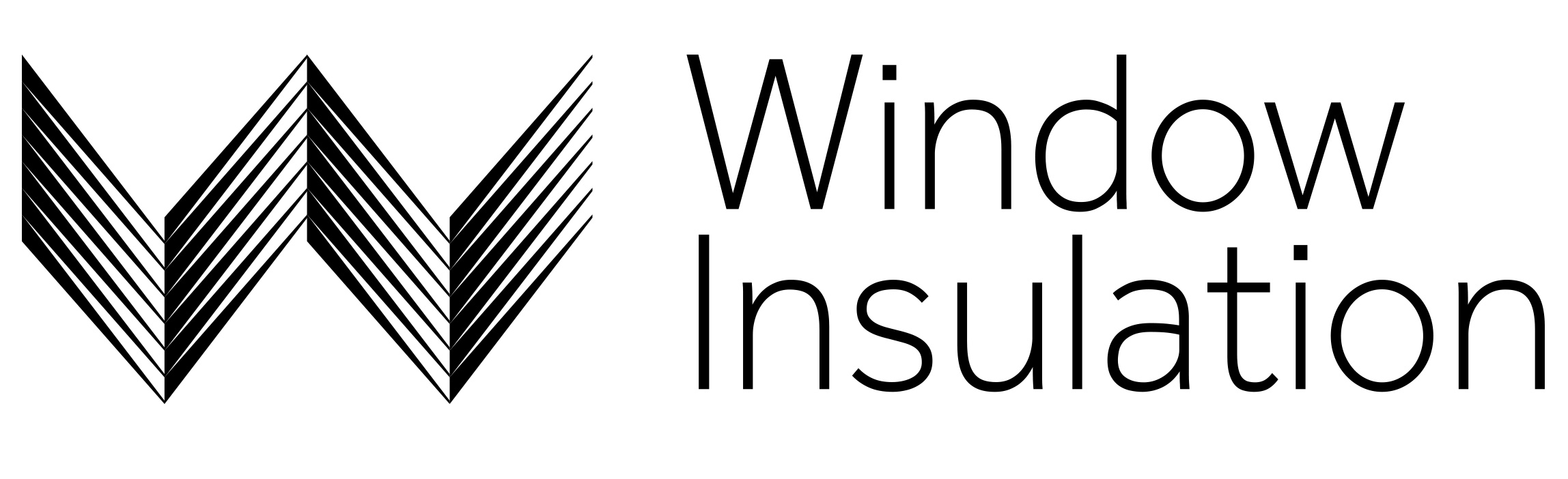 Window Insulation logo diagonal lines in shape of W logo lockup