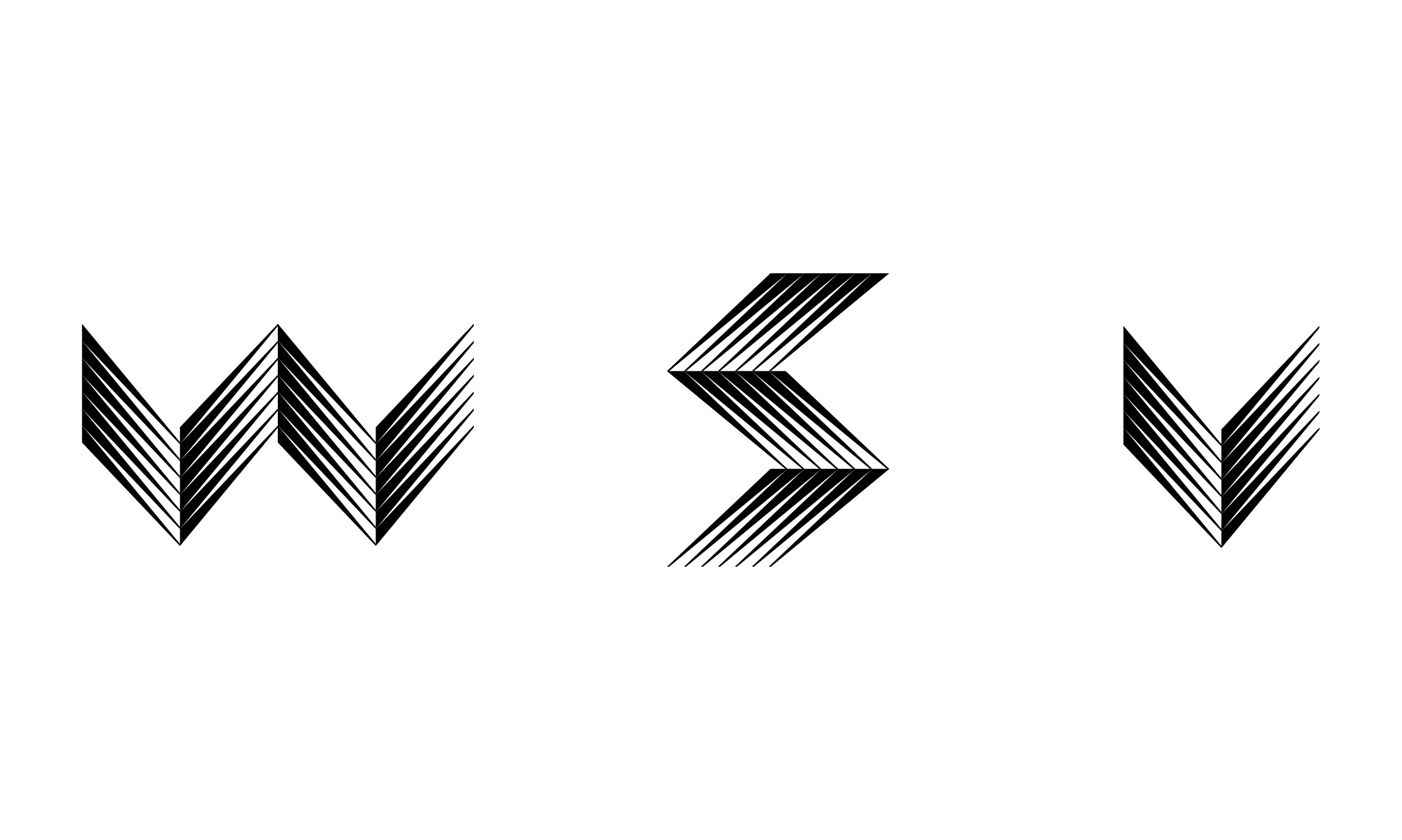 Window Insulation logo and sub-brandsdiagonal lines in shape of W V and S
